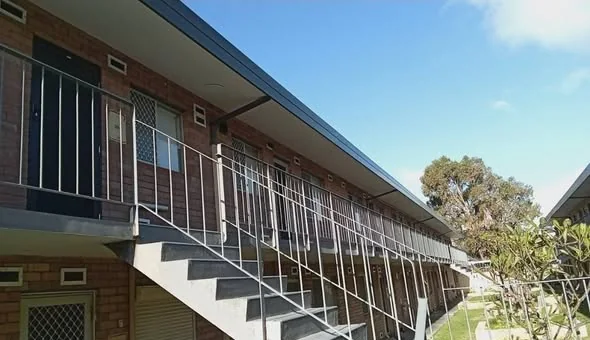 Stairwell elevation with replaced eaves